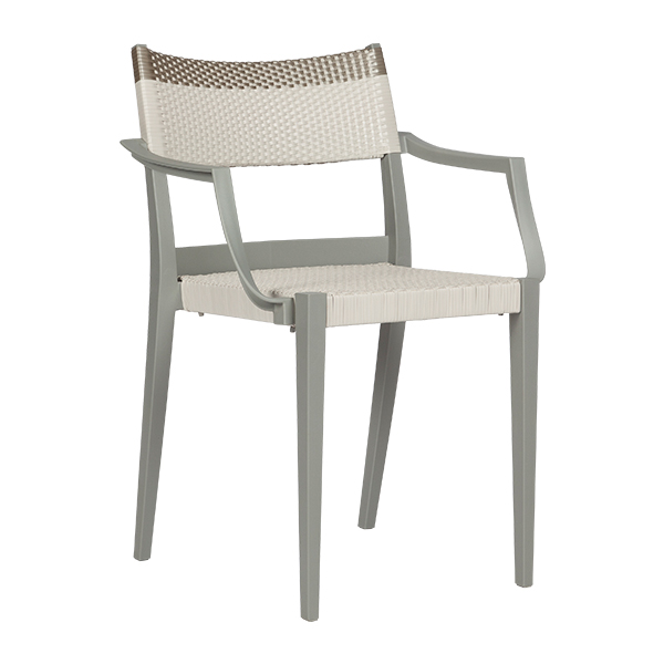 Sedia Play Woven Con Braccioli Gesso Platino