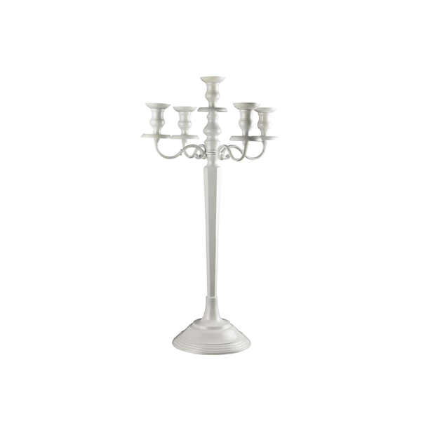 Candeliere Grande A 5 Bracci Bianco H80 Cm