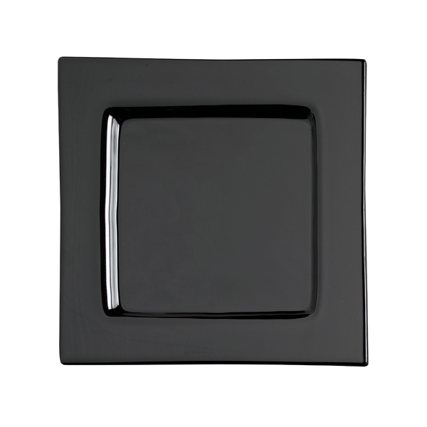 Piatto In Vetro Nubo Nero 26 26 Cm