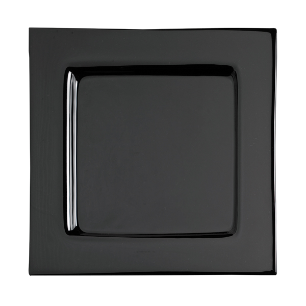 Piatto In Vetro Nubo Nero 32 32 Cm