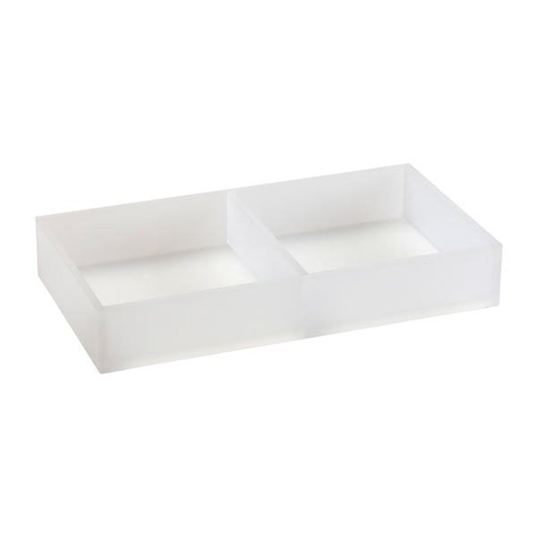Vassoio Portaposate In Acrilico Bianco Satinato 31 17 H5 Cm