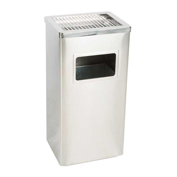 Posacenere Cestino In Acciaio Inox L30 P24 H62 Cm