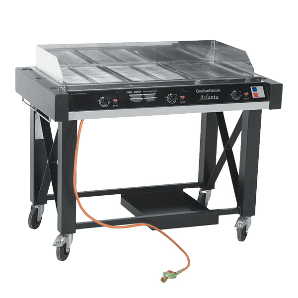 Barbecue A Gas Texas Su Ruote W129 D77 H92cm Con Paraspruzzi