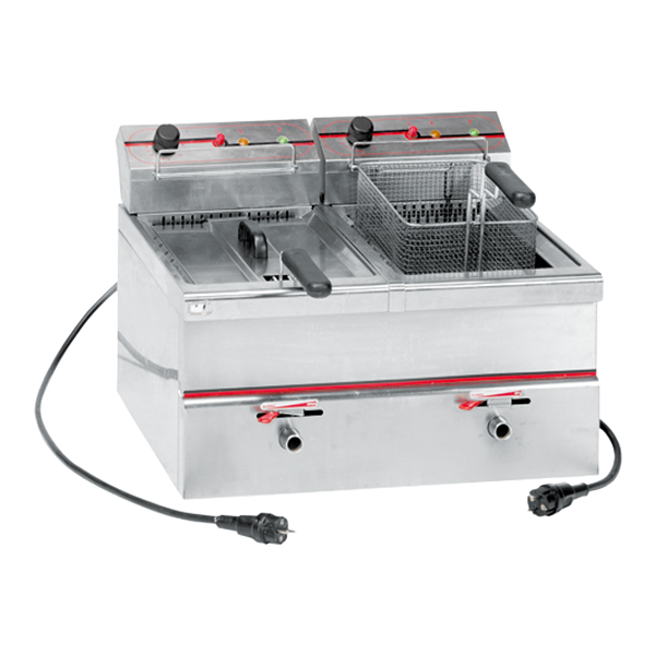 Friggitrice Doppia 2 10 Litri 2 230v 3,3kw L76 D50 H36 Cm