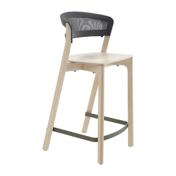 Sgabello Café Legno Chiaro W53 D53 H106 Sh75 Cm