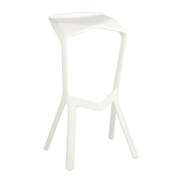 Sgabello Miura Bianco W47 D40 H81 Sh78 Cm
