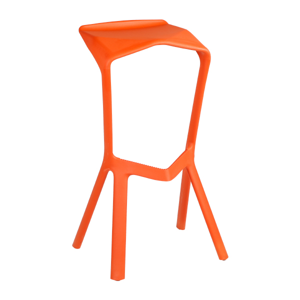 Sgabello Miura Arancione W47 D40 H81 Cm Sh78 Cm