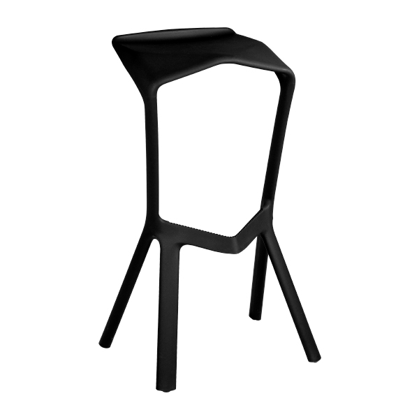 Sgabello Miura Nero W47 D40 H81 Cm Sh78 Cm