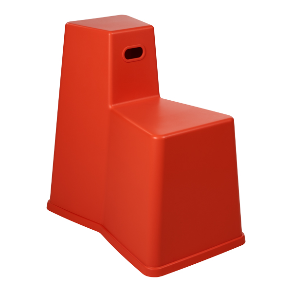 Sgabello Strumento Rosso Papavero L46 P72,5 Sh48 H75 Cm