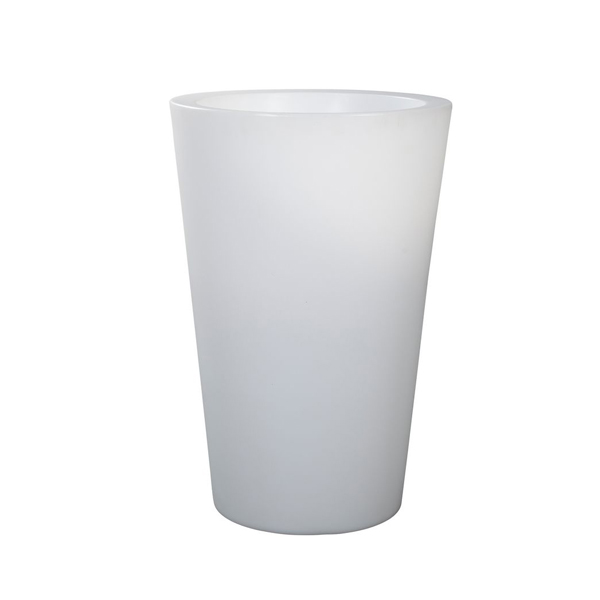 Vaso Bianco 72 H107 Cm Con Unità Luminosa A Led A Batteria
