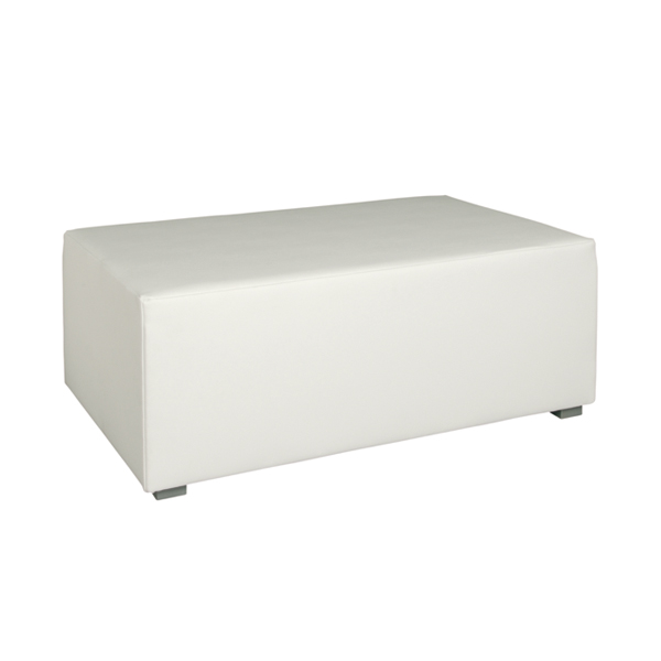 Pouf 2 Posti Hollywood Bianco W104 D70 H41 Cm