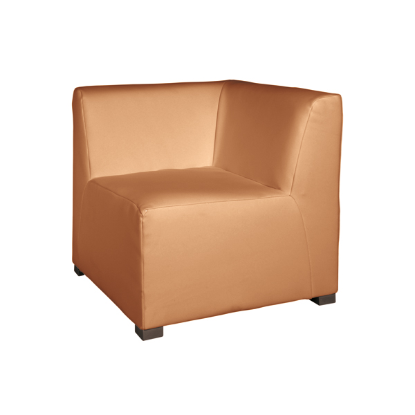 Poltrona Angolare Havanna Caramello L70 D70 H70cm Sh41cm