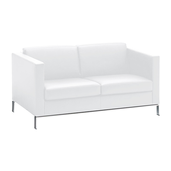 Divano Foster 500 In Pelle Bianca W150 D80 H73 Sh43 Cm