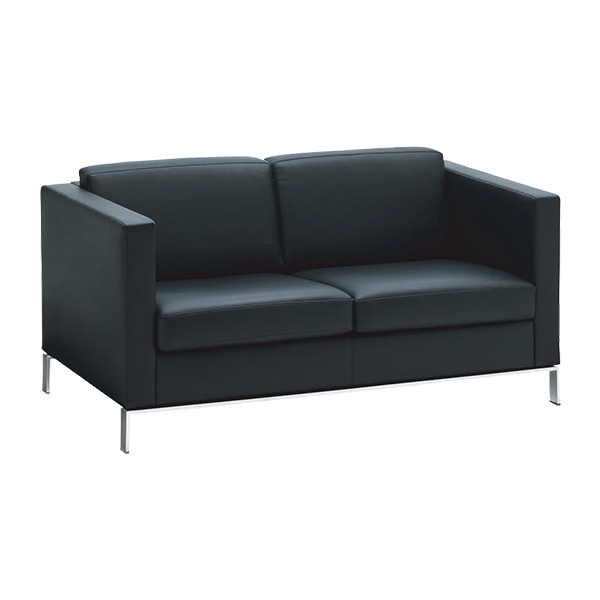 Divano Foster 500 In Pelle Nera W150 D80 H73 Sh43 Cm