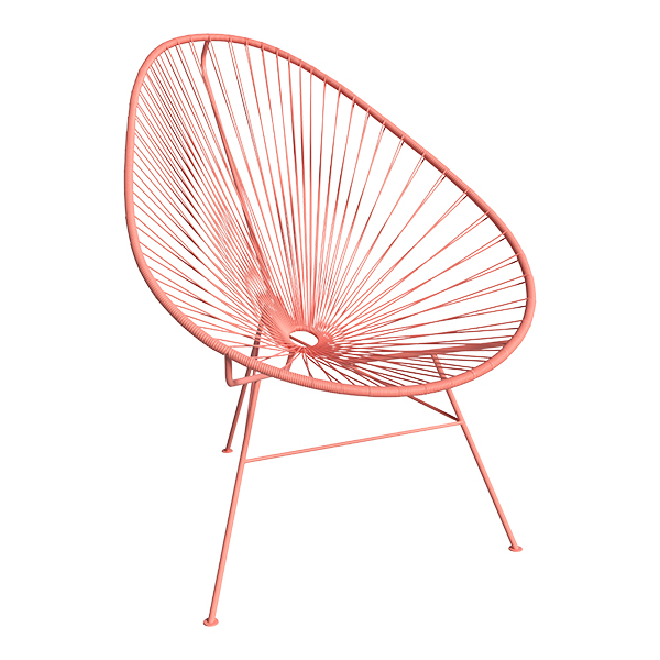 Sedia Lounge Acapulco Flamingo W70 D95 H90 Sh37cm
