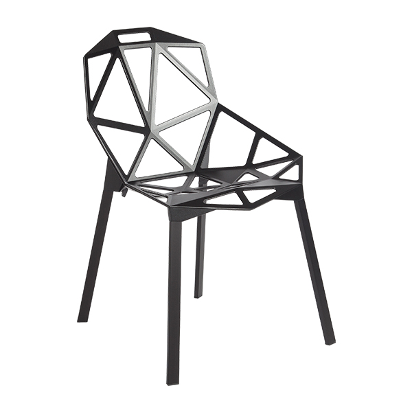 Chair One Nero W55 D60 H82 Sh45 Cm