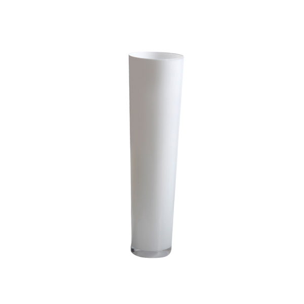 Vaso In Vetro Palma Bianco 13,5 18,5 H70 Cm