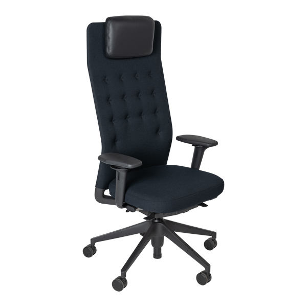 Sedia Da Ufficio Vitra Id Trim L Nera Con Schienale Alto