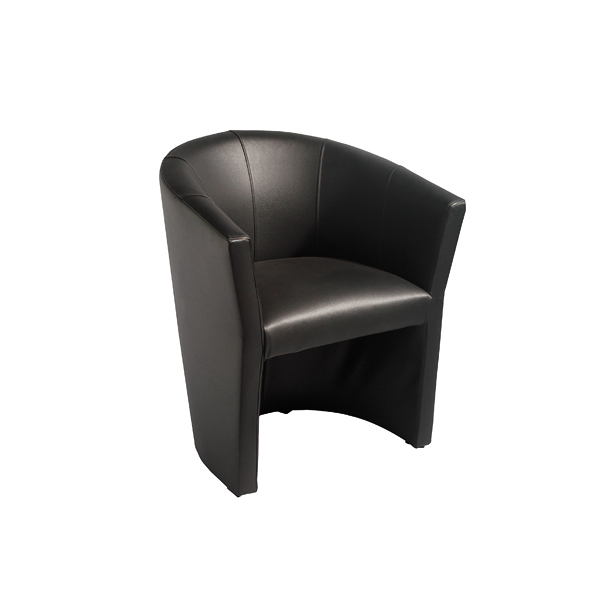 Poltrona Club In Similpelle Nera W67 D60 H75 Sh47 Cm