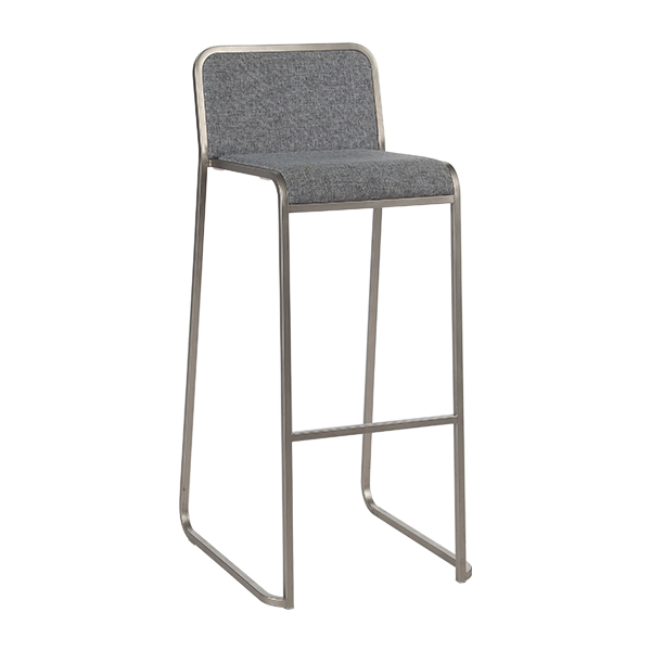 Sgabello Cato Grigio, Imbottito W42 D48 H97 Sh77 Cm