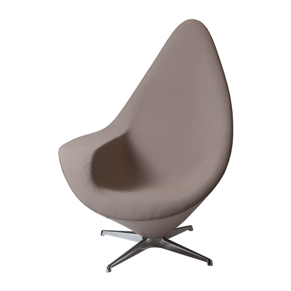 Poltrona Girevole Plateau Grigio Beige W88 D93 H120 Sh36 Cm