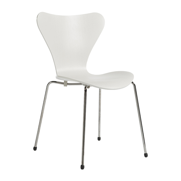 Sedia Serie 7™ Bianco Con Venature Legno, Struttura Cromata