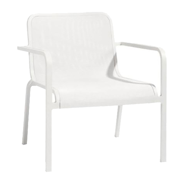 Sedia Helios Bianca Con Braccioli W64 D64 H72 Sh39cm