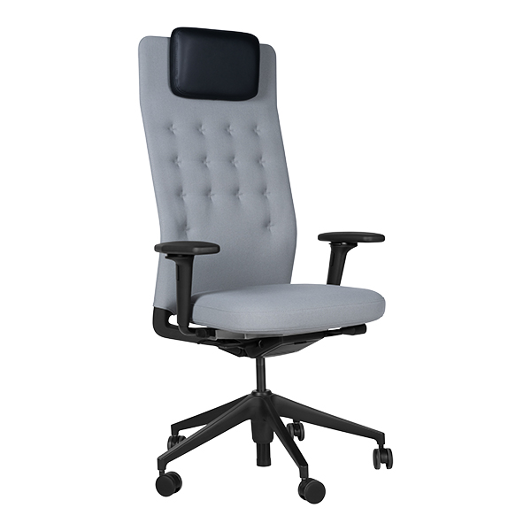 Sedia Per Ufficio Vitra Id Trim L Grigia Con Schienale Alto