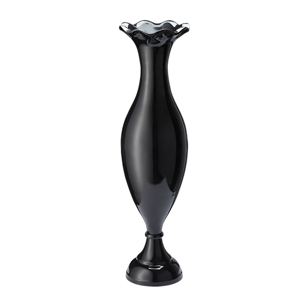Vaso Rococò Nero Corona 20 H75 Cm