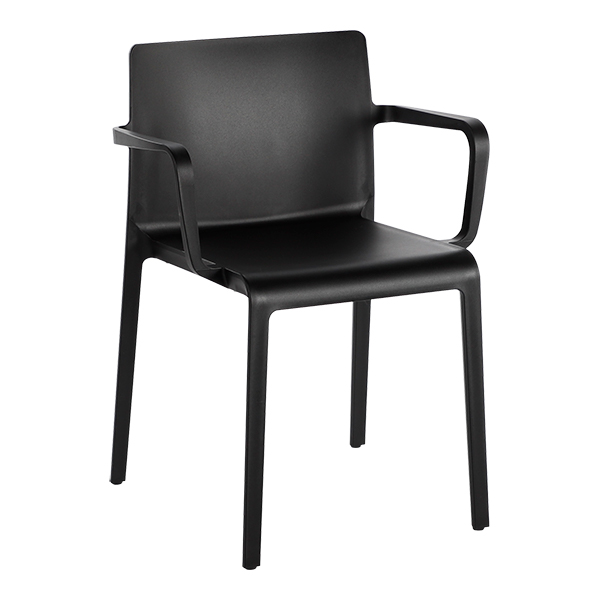 Sedia Volt 675 Nera Con Braccioli