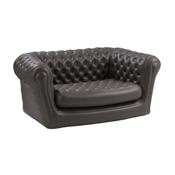 Divano Chesterfield "blow Up" Pvc Grigio Notte