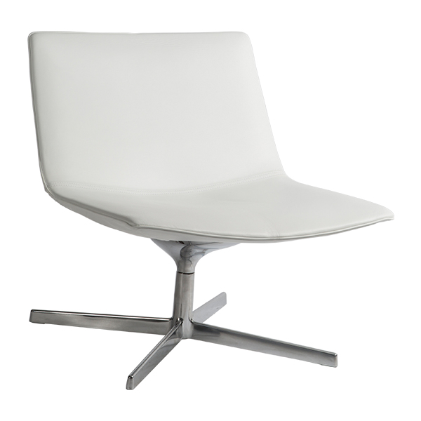Sedia Lounge Catifa 60 4 Ways Pelle Bianca