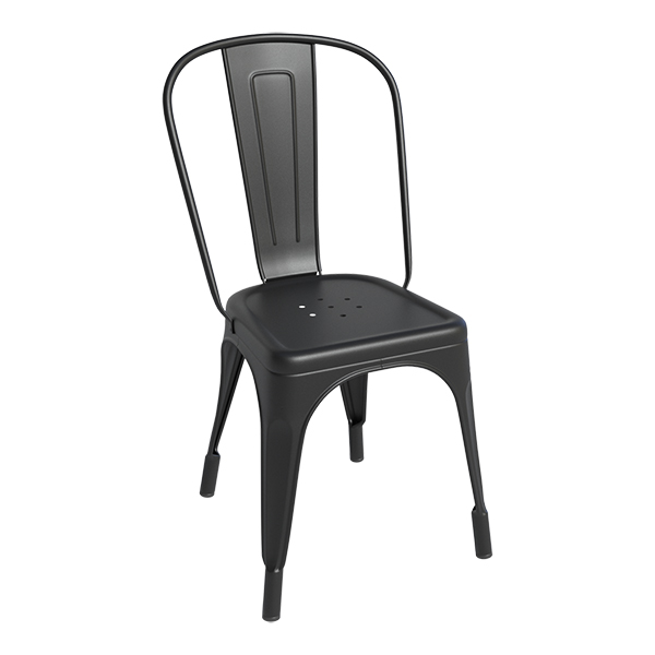 Sedia Tolix A Nera Per Esterno W44 D51 H85 Cm