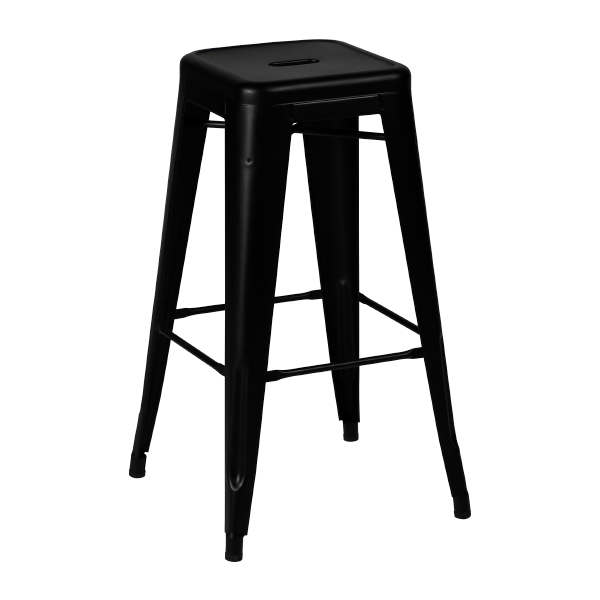 Sgabello Tolix H 75 Nero Da Esterno W31 D31 H75 Cm