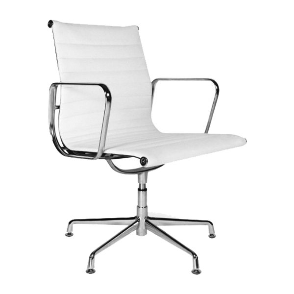 Sedia Aluminium Ea 108 Bianca Girevole Con Braccioli