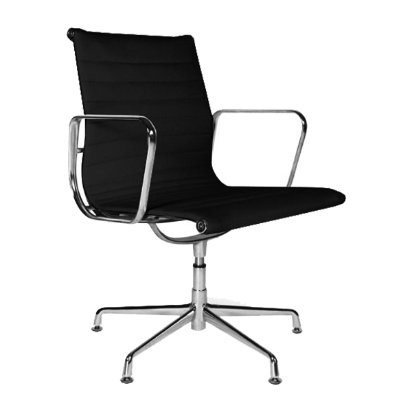 Sedia Aluminium Ea 108 Nera Girevole Con Braccioli