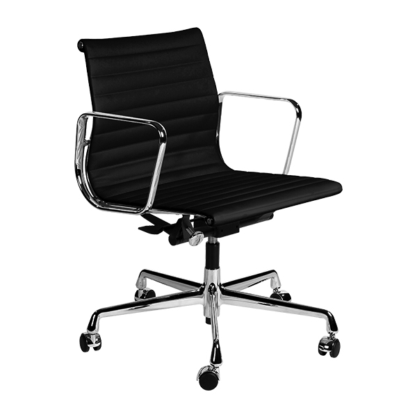 Sedia Aluminium Ea 117 Nera Girevole Con Braccioli