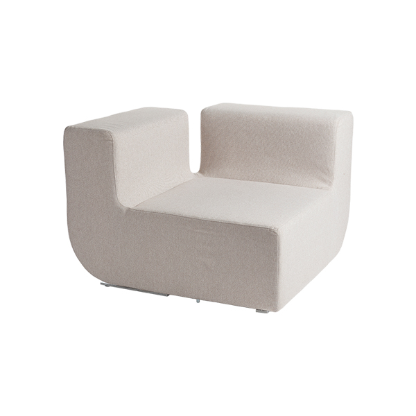 Divano Nuba Angolare Grigio Beige W96 D96 H70 Sh40 Cm