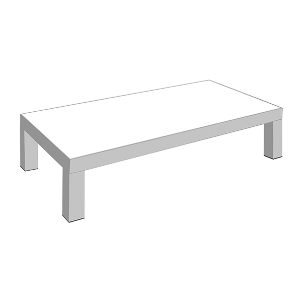 Tavolo Luminoso Grigio Silver L180 W90 H43 Cm