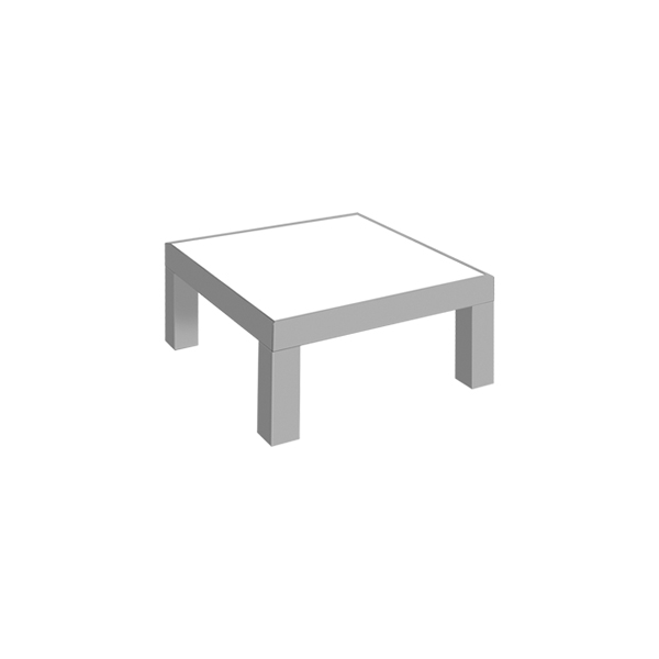 Tavolo Luminoso Grigio Silver L90 W90 H43 Cm