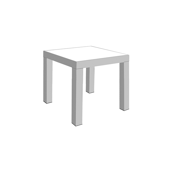 Tavolo Luminoso Grigio Silver L90 W90 H76 Cm