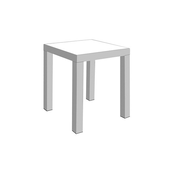 Tavolo Alto Luminoso Grigio Silver L90 W90 H110 Cm