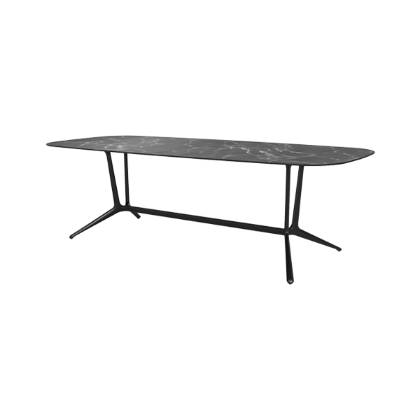 Tavolo Trail In Marmo Nero L250 L106 H76 Cm