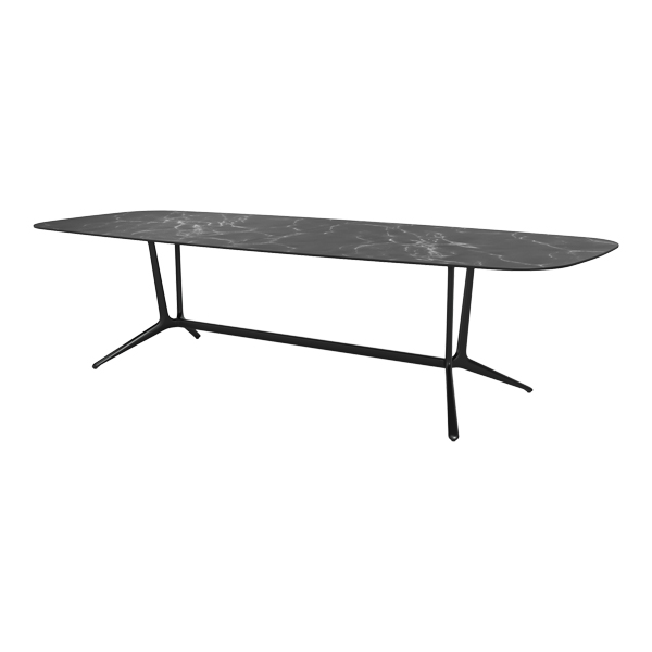 Tavolo Trail In Marmo Nero L300 L118 H76 Cm