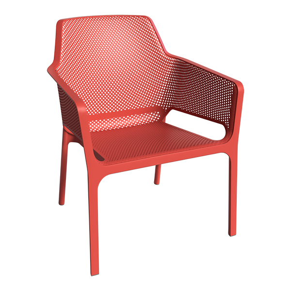 Sedia Net Relax Corallo W67 D71 H87 Sh41,5cm