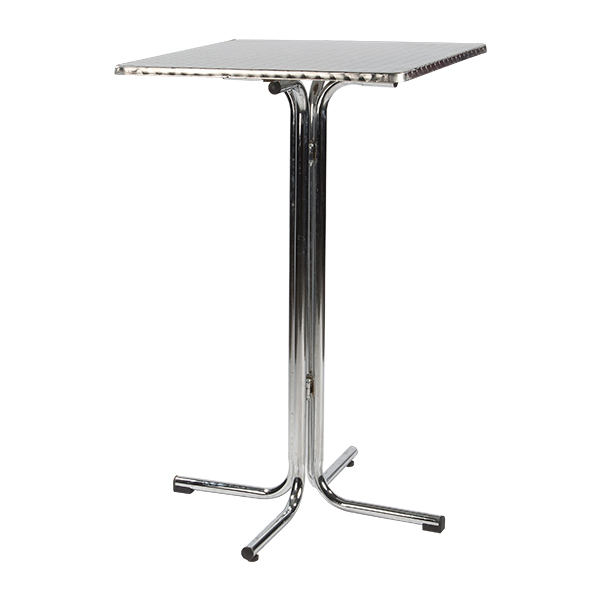 Tavolo Alto Stockholm Inox Alluminio 70 70 H110 Cm