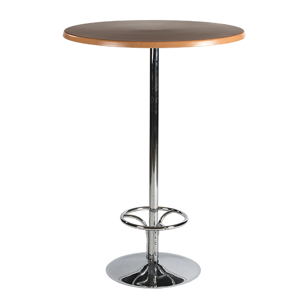 Tavolo Alto Brussel Cromato In Carpino 80 H110 Cm
