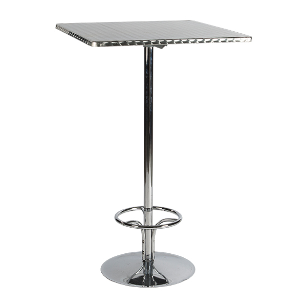 Tavolo Alto Brussel Cromato Inox Alluminio 70 70 H110 Cm