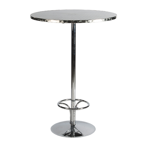 Tavolo Alto Brussel Cromato Inox Alluminio 80 H110 Cm