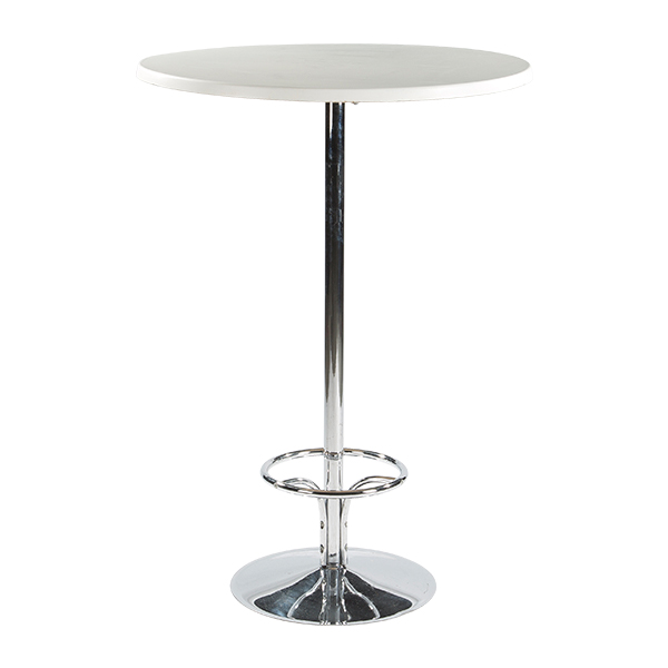 Tavolo Alto Brussel Cromato Bianco 80 H110 Cm